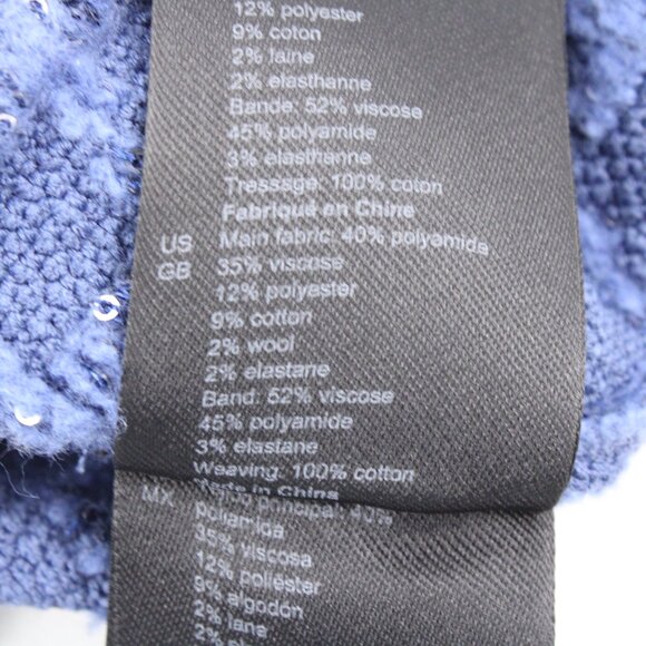 NWT Sandro Cropped Glitter Tweed Effect Coatigan with Braided Trim in Blue FR 0 - Picture 14 of 16